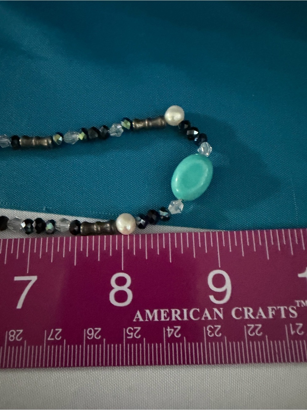 Vintage Turquoise Bead Accent Women's Necklace - Blue Green - Picture 4 of 4